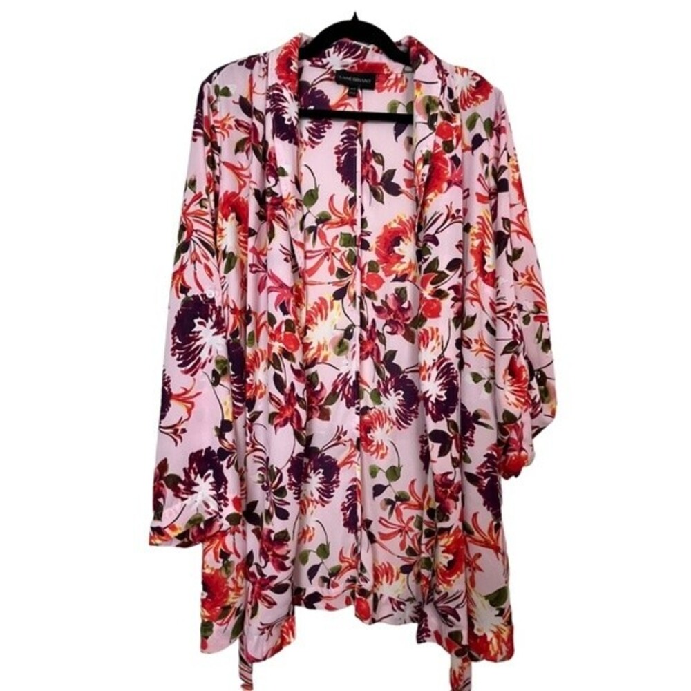 Lane Bryant Pink Floral Cardigan Duster Size 18/20 Women